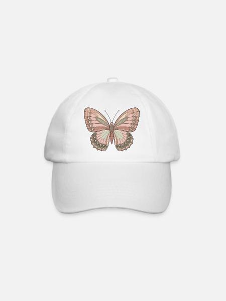 Boho Schmetterling - Baseballkappe - Weiß/Weiß