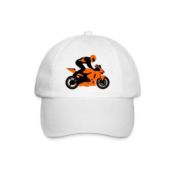 Motorrad Stuntman  - Baseballkappe - Weiß/Weiß - Vorne