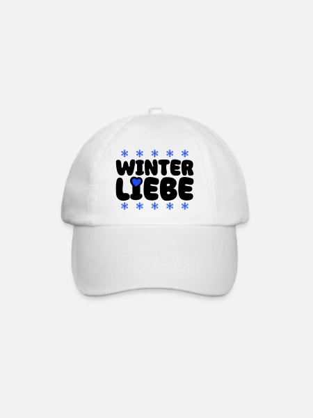 Winter Liebe Herz - Baseballkappe - Weiß/Weiß