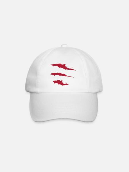 Drei rote Pinselstriche - Baseballkappe - Weiß/Weiß