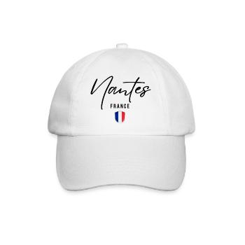 Elegantes Design von Nantes, Nantes, Frankreich - Baseballkappe - Weiß/Weiß - Vorne