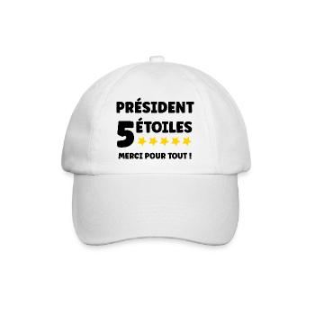 Präsident - Baseballkappe - Weiß/Weiß - Vorne