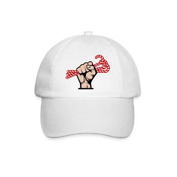 I Want Candy, Revolutionär, Slogan & Zucker Design - Baseballkappe - Weiß/Weiß - Vorne