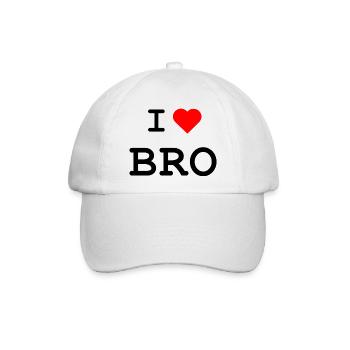 I love Bro - Ich liebe Bro - Baseballkappe - Weiß/Weiß - Vorne