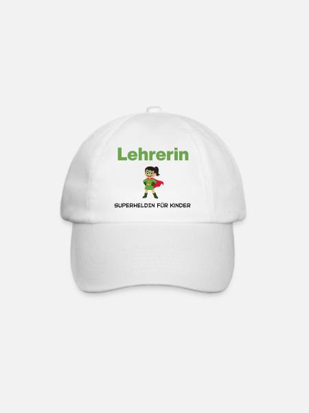 Lehrerin – Superheldin für Kinder - Baseballkappe - Weiß/Weiß