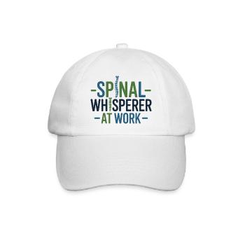 Chiropraktiker Wirbelsäulenflüsterer bei der Arbeit als Fachmann - Baseballkappe - Weiß/Weiß - Vorne