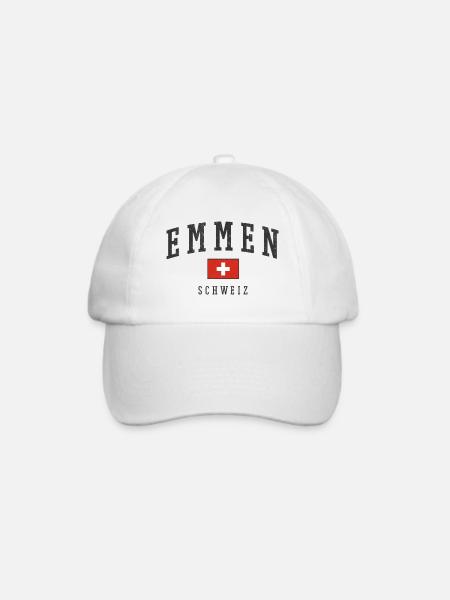 Emmen Schweiz Logo Kreuz - Baseballkappe - Weiß/Weiß
