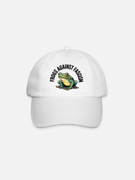 Frösche gegen Rassismus – USA Frog T-Shirt - Baseballkappe - Weiß/Weiß