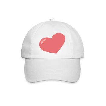 Minimalistisches Pastellherz - Baseballkappe - Weiß/Weiß - Vorne