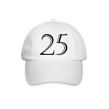 25. 25 JAHRE. 25. JUBILÄUM. 25 JAHRESJUBILÄUM. - Baseballkappe - Weiß/Weiß - Vorne