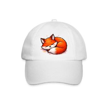 Schlafender Fuchs - Baseballkappe - Weiß/Weiß - Vorne