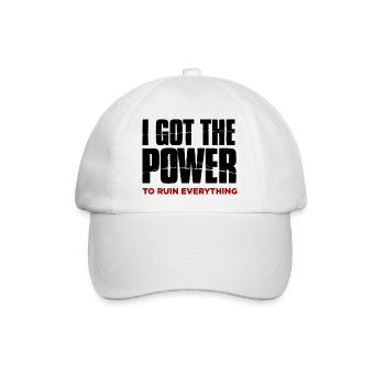 Rebellenspruch: The Power To Ruin Everything - Baseballkappe - Weiß/Weiß - Vorne