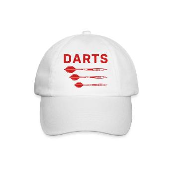 Rotes Darts Trio Design - Baseballkappe - Weiß/Weiß - Vorne