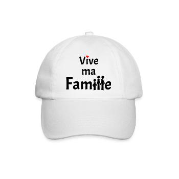 LANG LEBE MEINE FAMILIE! - Wortspiele – François Ville - Baseballkappe - Weiß/Weiß - Vorne