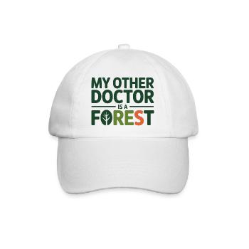 Naturheilkunde Mein anderer Arzt ist ein Wald - Baseballkappe - Weiß/Weiß - Vorne
