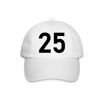 25. 25 JAHRE. 25. JUBILÄUM. 25 JAHRESJUBILÄUM. - Baseballkappe - Weiß/Weiß - Vorne