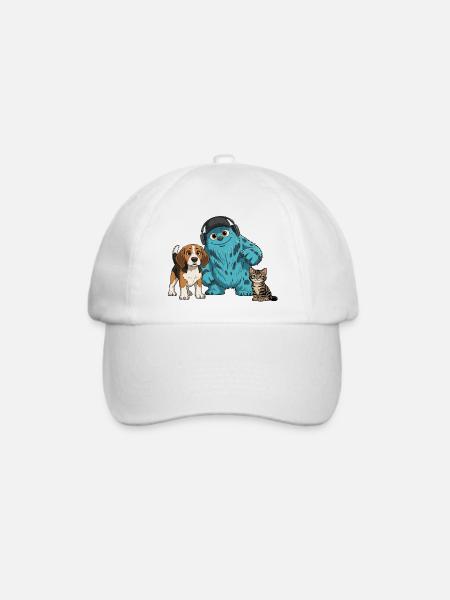 Fluffonster Fluffo & Friends: Lucky & Funtik - Baseballkappe - Weiß/Weiß