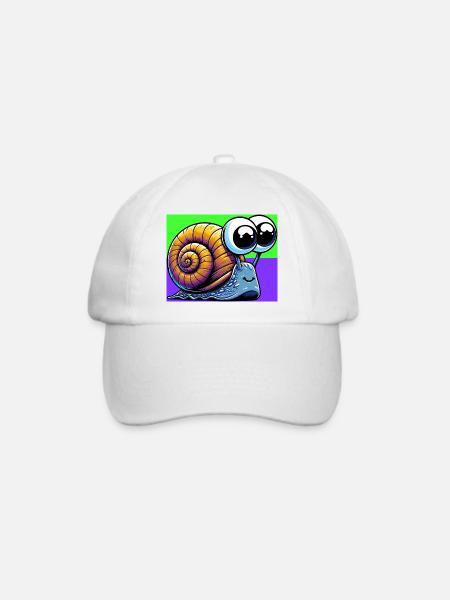 Schnecke - Baseballkappe - Weiß/Weiß