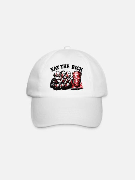 Eat the rich - Marx Engels Lenin - Döner Kebab - Baseballkappe - Weiß/Weiß