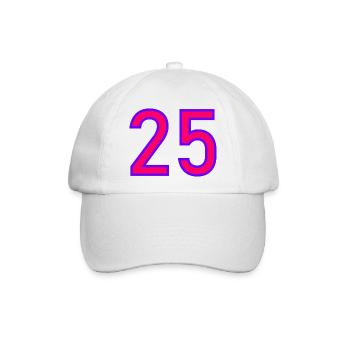25. 25 JAHRE. 25. JUBILÄUM. 25 JAHRESJUBILÄUM. - Baseballkappe - Weiß/Weiß - Vorne