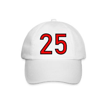 25. 25 JAHRE. 25. JUBILÄUM. 25 JAHRESJUBILÄUM. - Baseballkappe - Weiß/Weiß - Vorne