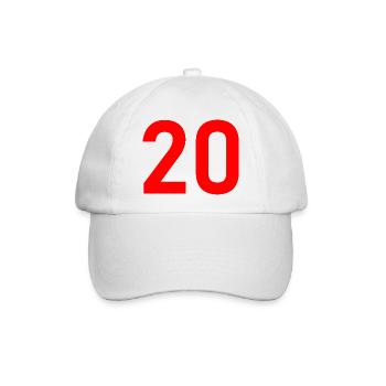 20. 20. JAHRESTAG. 20-JÄHRIGES JUBILÄUM. 20 JAHRE. - Baseballkappe - Weiß/Weiß - Vorne