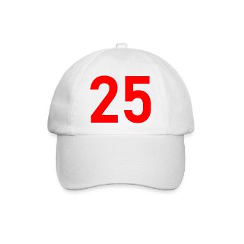 25. 25 JAHRE. 25. JUBILÄUM. 25 JAHRESJUBILÄUM. - Baseballkappe - Weiß/Weiß - Vorne