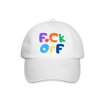 F*CK OFF - Baseballkappe - Weiß/Weiß - Vorne