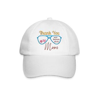 Danke Mama  - Baseballkappe - Weiß/Weiß - Vorne