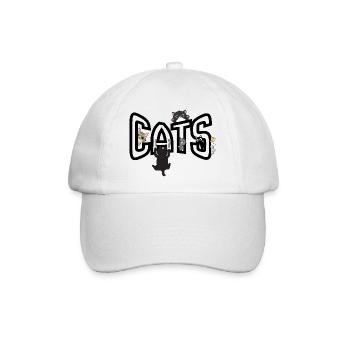 Katzen, die vom Rand hervorlugen - Baseballkappe - Weiß/Weiß - Vorne