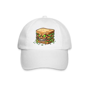 Grusel-Sandwich Monster - Baseballkappe - Weiß/Weiß - Vorne