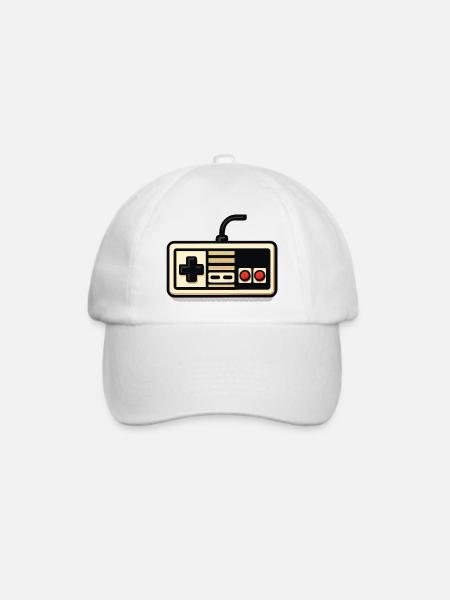 Retro-NES-Controller-Design - Baseballkappe - Weiß/Weiß