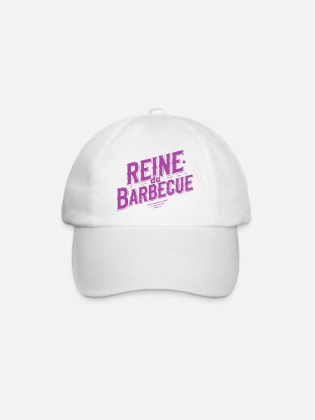 Retro Barbecue Queen Lila - Baseballkappe - Weiß/Weiß