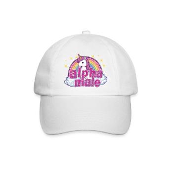 alphaMaleUnicorn - Baseballkappe - Weiß/Weiß - Vorne