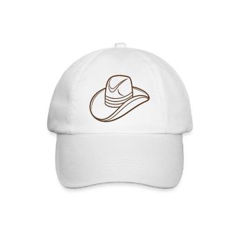 Cowboyhut - Baseballkappe - Weiß/Weiß - Vorne