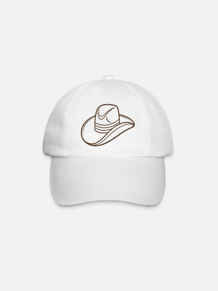 Cowboyhut - Baseballkappe - Weiß/Weiß
