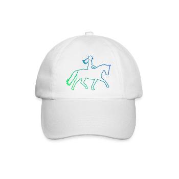 Geschenkidee für die Pferde-Fanin mit Springreiten - Baseballkappe - Weiß/Weiß - Vorne