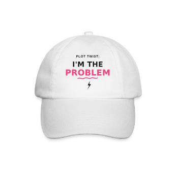 Plot Twist: Ich bin das Problem - Baseballkappe - Weiß/Weiß - Vorne