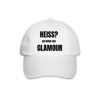 Heiss? Ich nenne das Glamour - Baseballkappe - Weiß/Weiß - Vorne