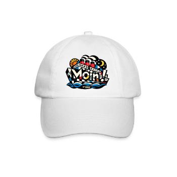 Moin! Schiff Op-Art Design Maritim oryggy - Baseballkappe - Weiß/Weiß - Vorne