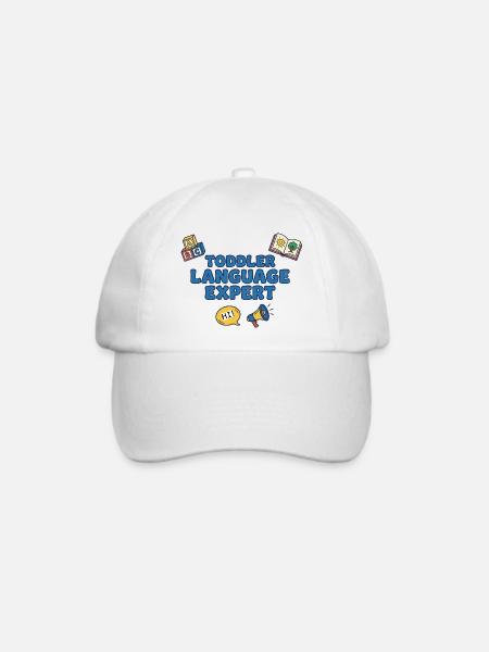Sprachexperte für Kleinkinder - Baseballkappe - Weiß/Weiß