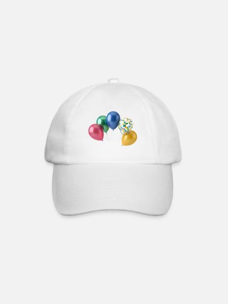 Bunte Luftballons - Baseballkappe - Weiß/Weiß