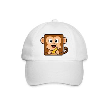Affe - Baseballkappe - Weiß/Weiß - Vorne