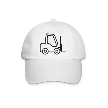 Gabelstaplerlinien-Icon Lagerlogistikausrüstung S - Baseballkappe - Weiß/Weiß - Vorne