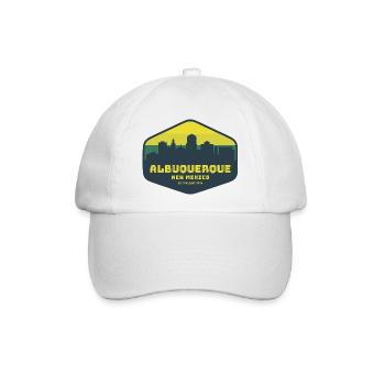 Albuquerque New Mexico Skyline Badge - Baseballkappe - Weiß/Weiß - Vorne