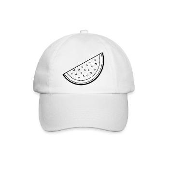 Wassermelonenscheibe - Baseballkappe - Weiß/Weiß - Vorne