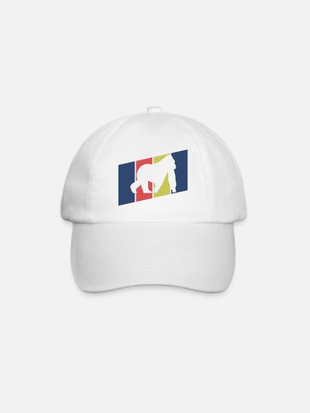 Affen Silhouette Retro - Baseballkappe - Weiß/Weiß