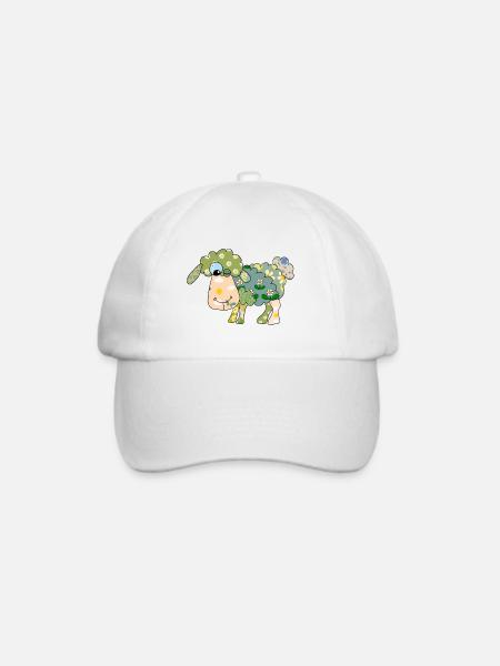 Verruecktes_buntes_Schaf - Baseballkappe - Weiß/Weiß