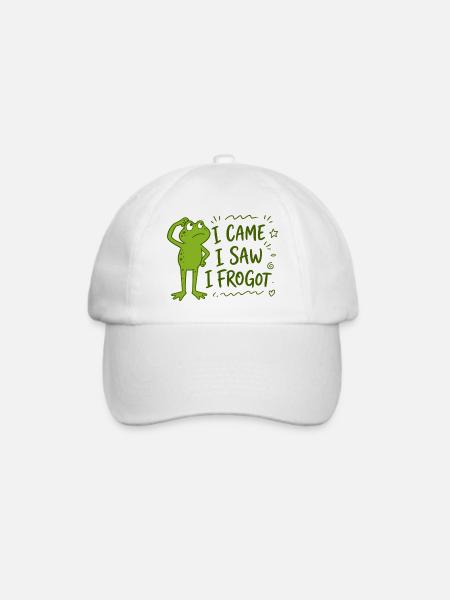 Frosch - I came I saw I frogot why I came - Baseballkappe - Weiß/Weiß