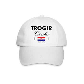 Trogir Kroatien Koordinaten Reise Souvenir - Baseballkappe - Weiß/Weiß - Vorne